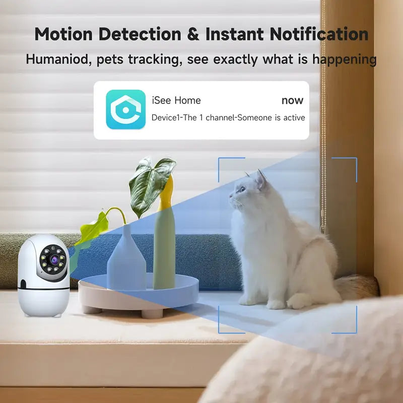 Wireless Indoor Pet Monitoring and Security Camera with Two Way Audio and Night Vision