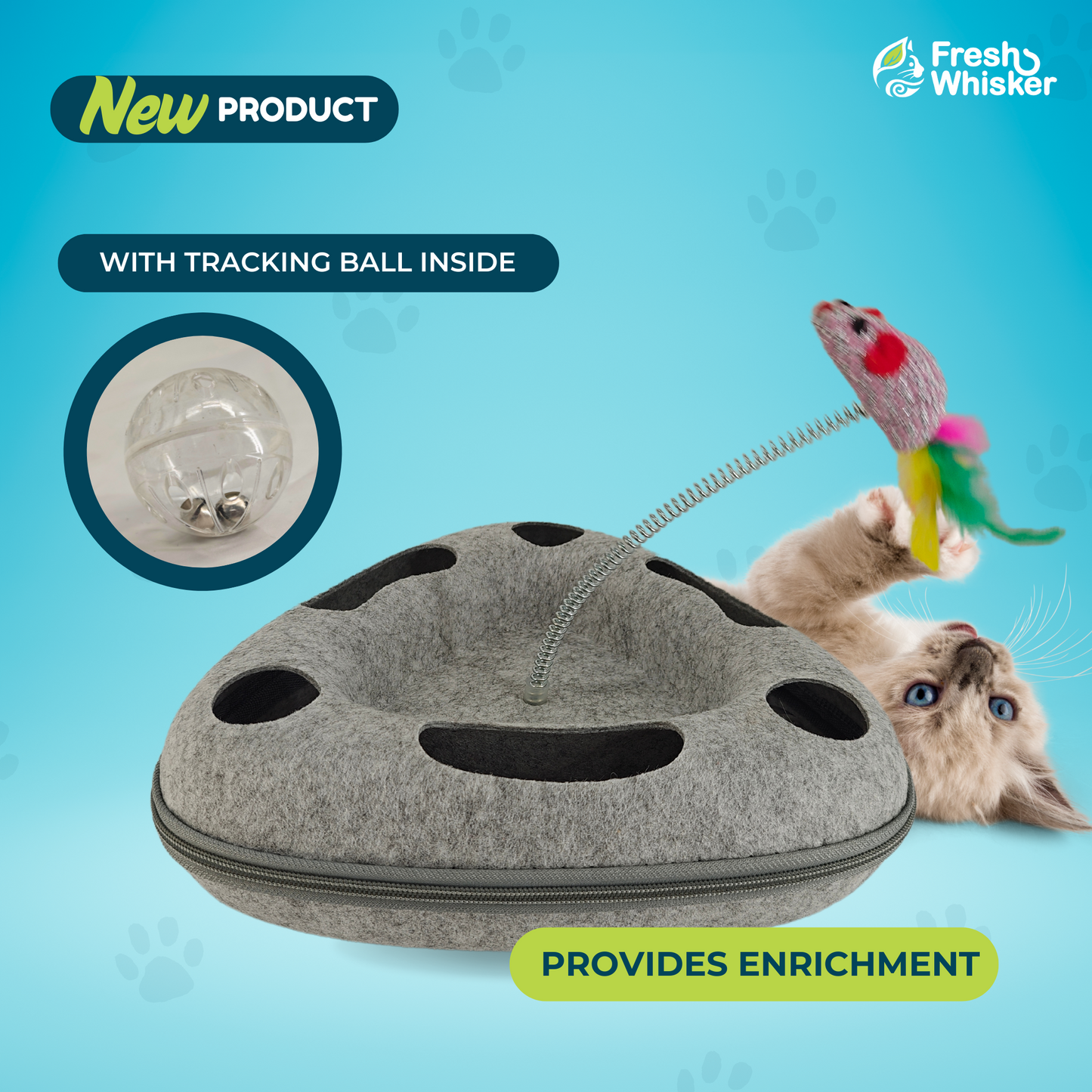 Interactive Triangle Ball Chase Toy with Mouse Swatter