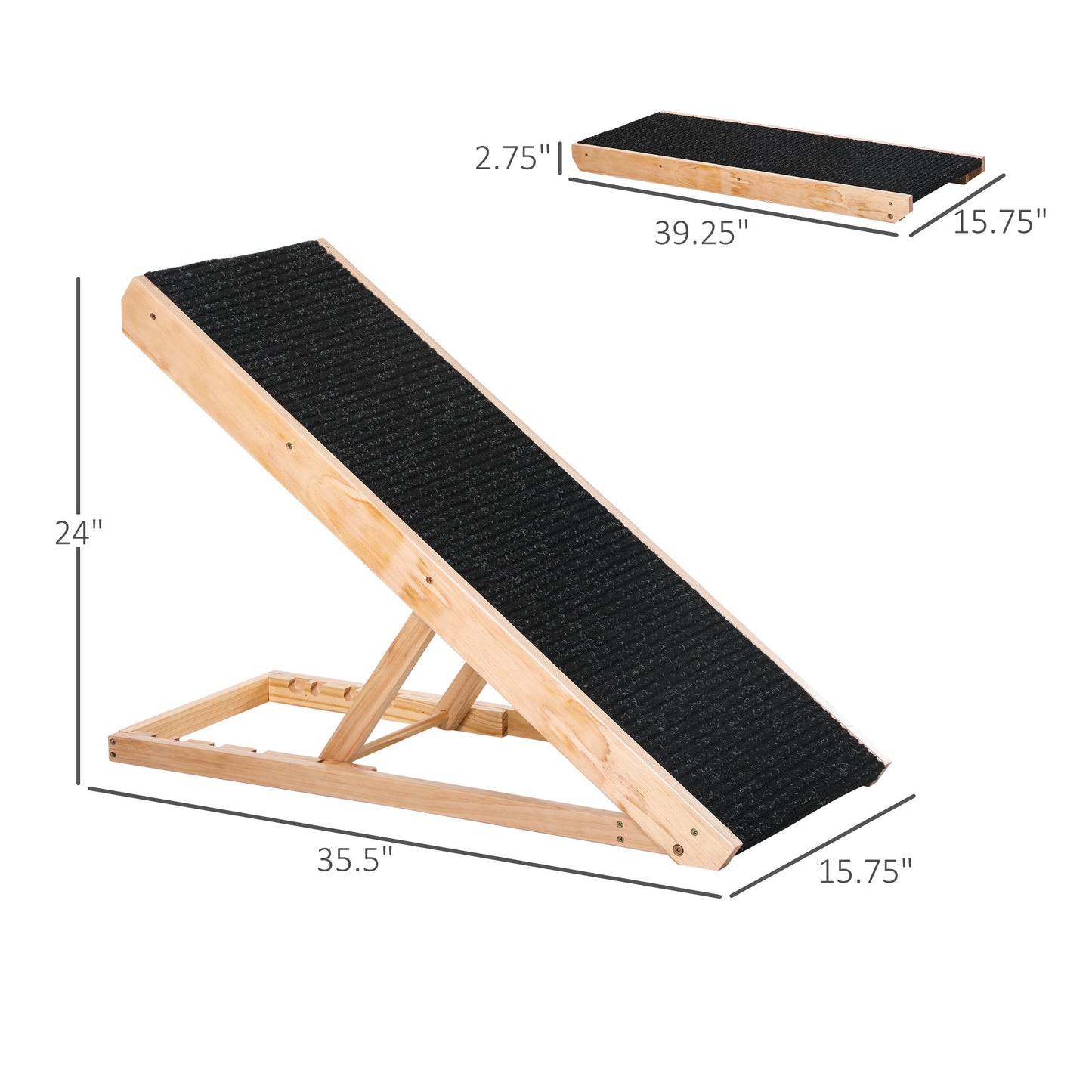 Foldable Elevated Pet Ramp for Dogs, Cats, Rabbits with Adjustable Height