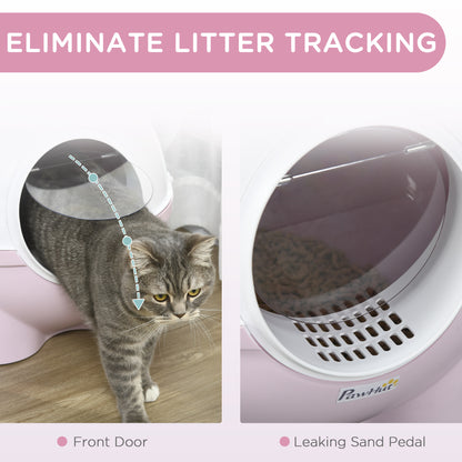 Hooded Cat Litter Box for Large Cats with Scoop