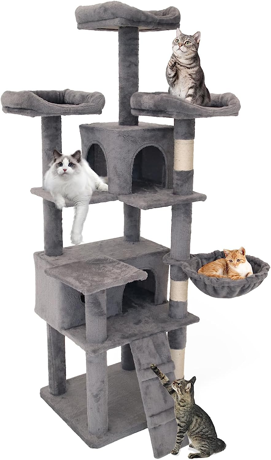 Cozy Multi-Level Cat Tree and Condo with Scratching Posts