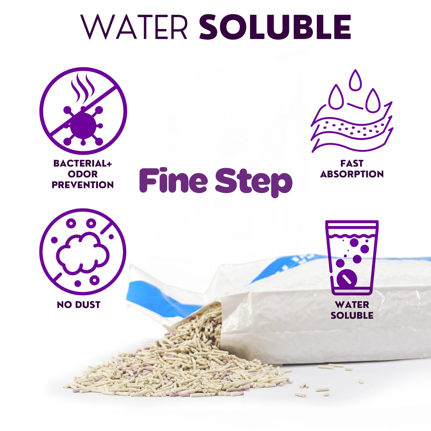 Probiotic Clumping Tofu Cat Litter by Fine Step