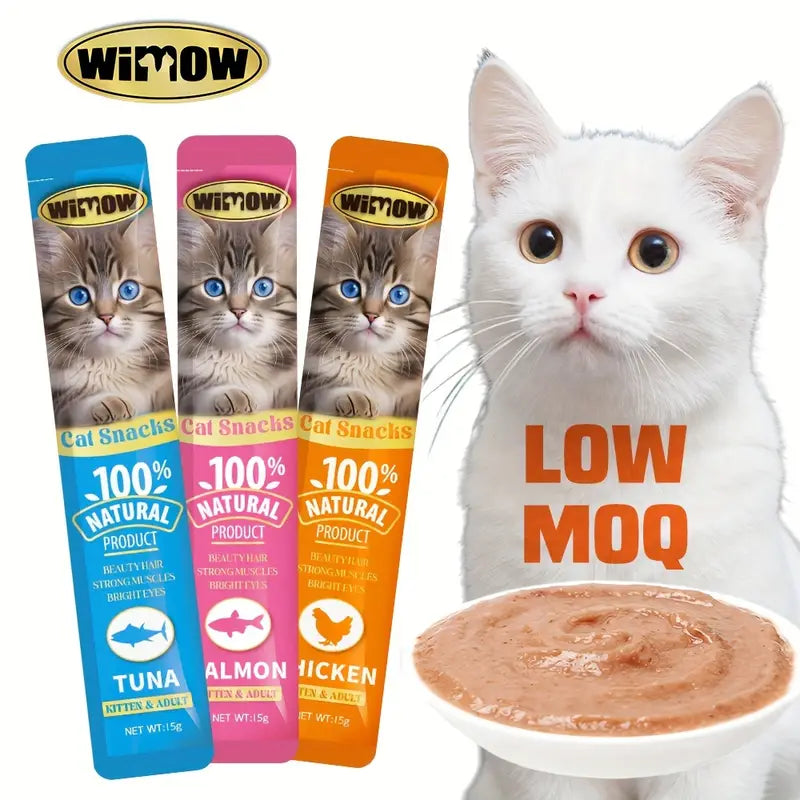 WiMow Cat Treats, Lickable, Squeezable Creamy Purée Cat Treat