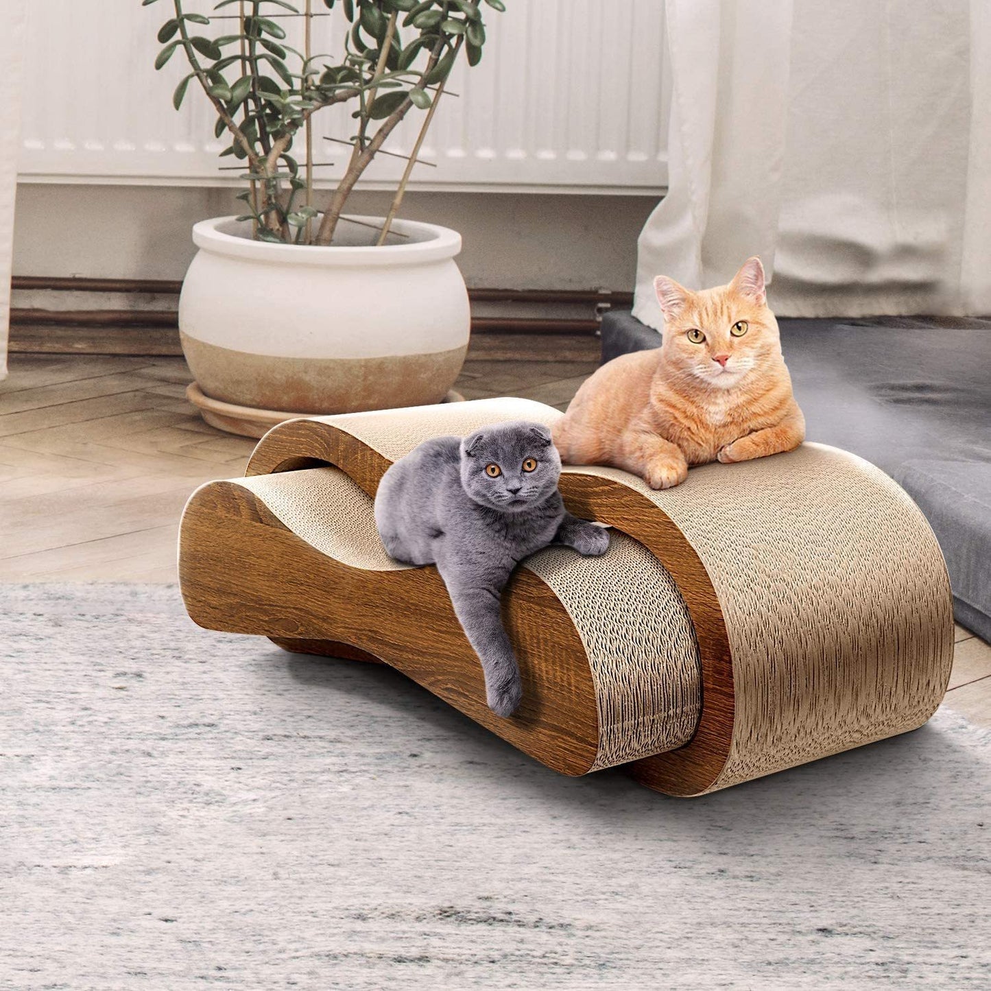 2-in-1 Cat Scratcher & Lounge Bed for Protecting Furniture