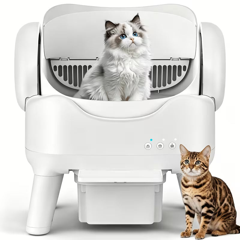 Open-Top Self Cleaning Cat Litter Box, Automatic Cat Litter Box