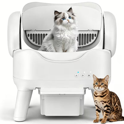 Open-Top Self Cleaning Cat Litter Box, Automatic Cat Litter Box