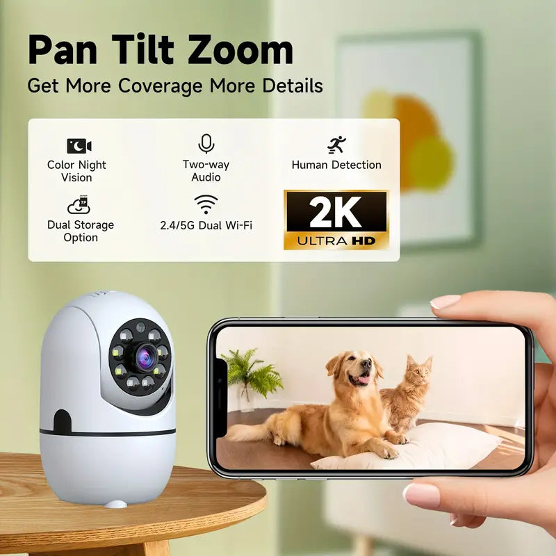 Wireless Indoor Pet Monitoring and Security Camera with Two Way Audio and Night Vision