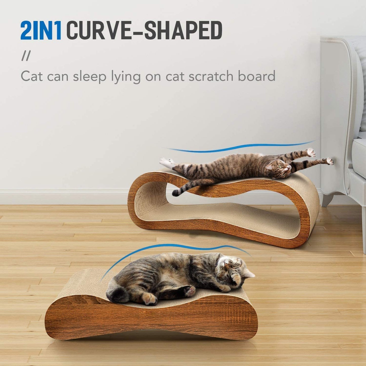 2-in-1 Cat Scratcher & Lounge Bed for Protecting Furniture