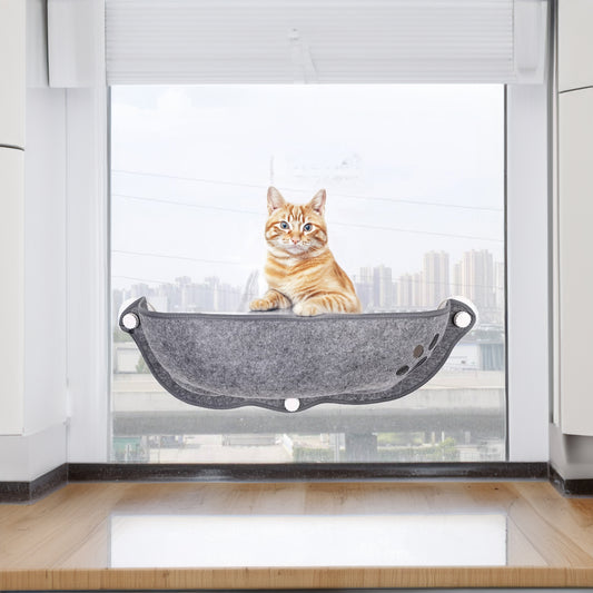 Cozy Kitty Felt Cat Window Perch With Suctions Cups and Mat