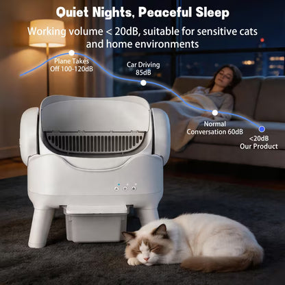 Open-Top Self Cleaning Cat Litter Box, Automatic Cat Litter Box