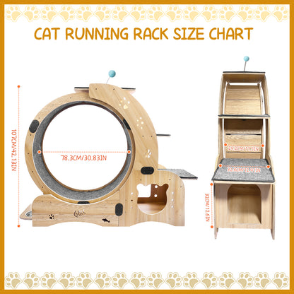 Upgraded 6-in-1 Cat Exercise Wheel: Large Treadmill with Silent Running & Engaging Toys for Fitness & Fun