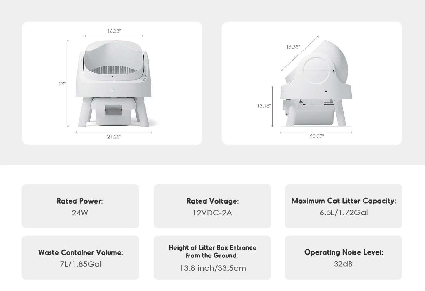 Open-Top Self Cleaning Cat Litter Box, Automatic Cat Litter Box