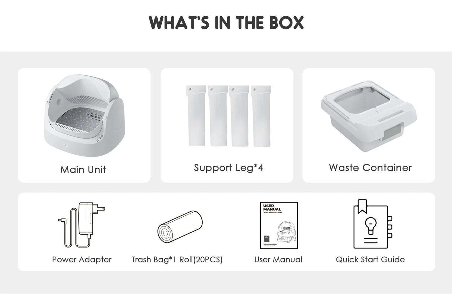 Open-Top Self Cleaning Cat Litter Box, Automatic Cat Litter Box